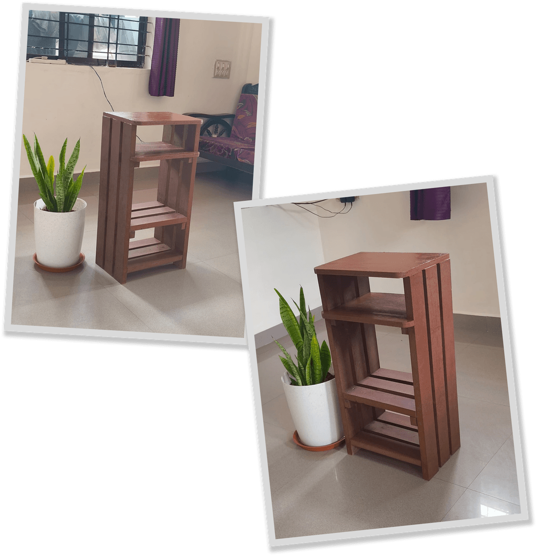 Finished corner table